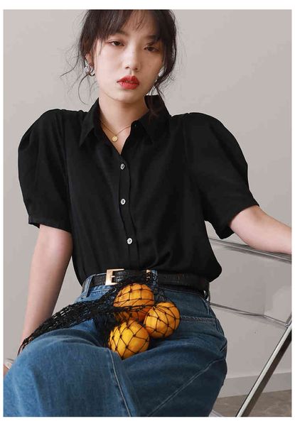 women's knits & tees summer turndown collar shirt women puff sleeve buttons up cardigan blouse office lady white korean clothe
women's knits & tees summer turndown collar shirt women puff sleeve buttons up cardigan blouse office lady white korean clothe