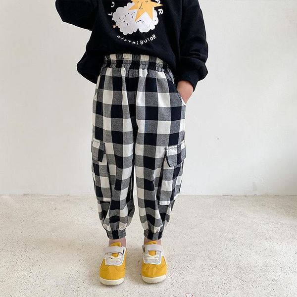 boys fashion spring plaid cargo pants korean style kids side big pocket loose trousers 1-7y, Blue
boys fashion spring plaid cargo pants korean style kids side big pocket loose trousers 1-7y, Blue
