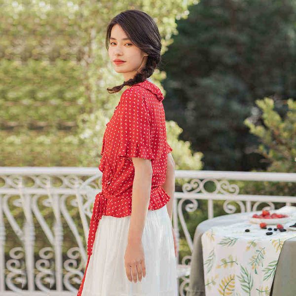 women's blouses & shirts blouses summer french style lace-up nipped waist elegant ruffled collar floral blouse fz4t, White
women's blouses & shirts blouses summer french style lace-up nipped waist elegant ruffled collar floral blouse fz4t, White