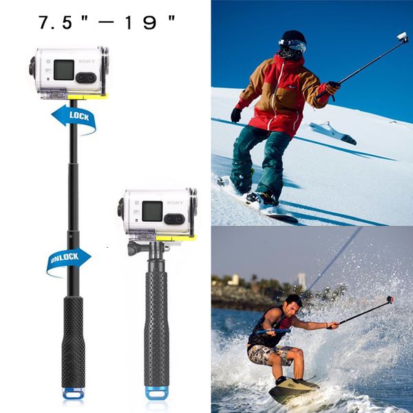 mounts selfie monopods 19-49cm portable stick extendable monopod for sony action camera hdr-as100v as300r as50 as200v x3000r aee