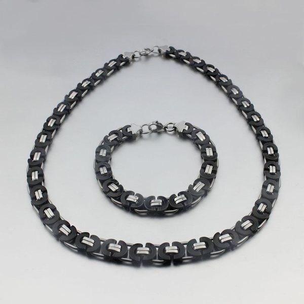 earrings & necklace fate love huge 10mm stainless steel black flat byzantine chain and bracelet jewelry set for mens, Silver
earrings & necklace fate love huge 10mm stainless steel black flat byzantine chain and bracelet jewelry set for mens, Silver