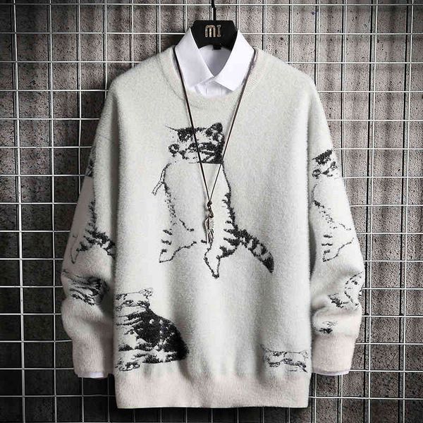 glagalwhale men's knitted large sweater, hip hop style, harajuku, korea, gray, winter, 2021, White;black
glagalwhale men's knitted large sweater, hip hop style, harajuku, korea, gray, winter, 2021, White;black