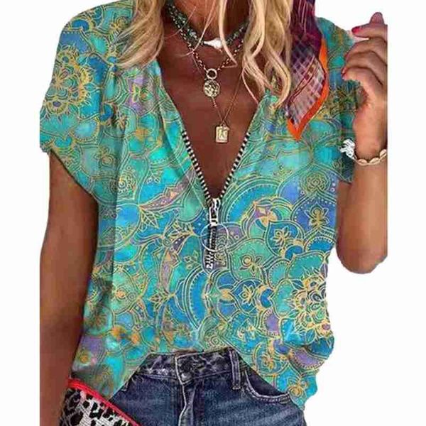 women's t-shirt vintage printed zipper v-neck casual short sleeve shirt loose summer soft comfortable thin plus size, White
women's t-shirt vintage printed zipper v-neck casual short sleeve shirt loose summer soft comfortable thin plus size, White