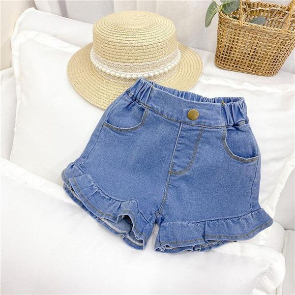 arrival girls summer ruffle elastic band denim jeans short toddler kids buttons shorts baby trousers pants, Black
arrival girls summer ruffle elastic band denim jeans short toddler kids buttons shorts baby trousers pants, Black