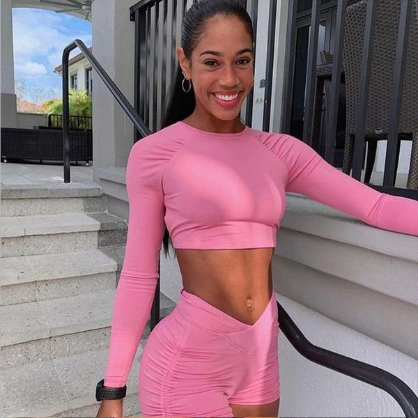 women's tracksuits women suits pure color long sleeve round neck crop & shorts seamless yoga sets workout sportswear summer 2021, Gray
women's tracksuits women suits pure color long sleeve round neck crop & shorts seamless yoga sets workout sportswear summer 2021, Gray