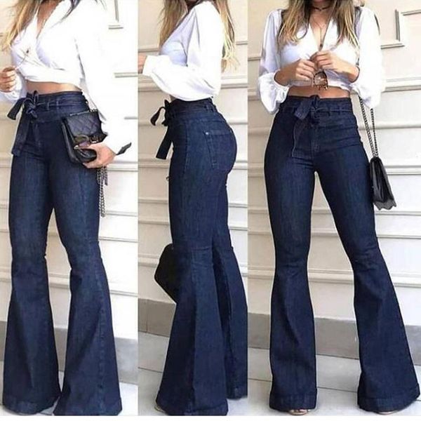 women's jeans women high waist slim micro-elastic flared lace-up fashion retro comfortable trousers j55, Blue
women's jeans women high waist slim micro-elastic flared lace-up fashion retro comfortable trousers j55, Blue