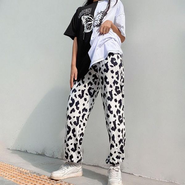 women casual cow print elastic high waist pants summer jogger spring autumn long harem femme women's & capris, Black;white
women casual cow print elastic high waist pants summer jogger spring autumn long harem femme women's & capris, Black;white
