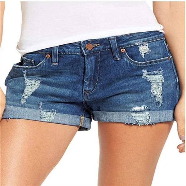 women's shorts summer fashion denim elastic with holes in the waist, White;black
women's shorts summer fashion denim elastic with holes in the waist, White;black