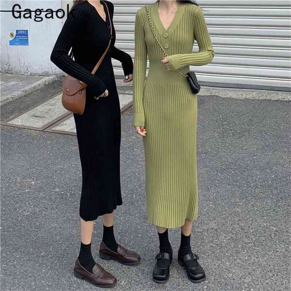 office lady sweater dress women spring autumn solid button sheath mid-calf dresses slim korean stretch vestidos 210531, Black;gray
office lady sweater dress women spring autumn solid button sheath mid-calf dresses slim korean stretch vestidos 210531, Black;gray