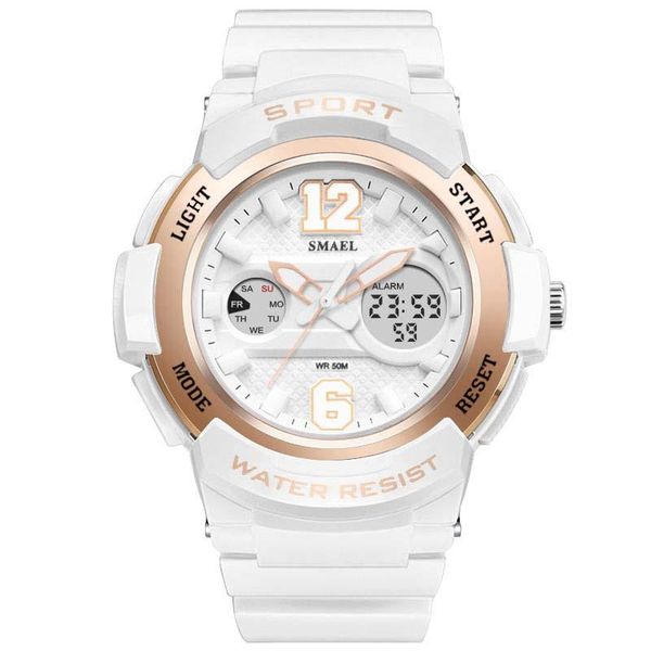 wristwatches smael white pu watchband women dual display women's quartz watch lady fashion watches 30m waterproof, Slivery;brown
wristwatches smael white pu watchband women dual display women's quartz watch lady fashion watches 30m waterproof, Slivery;brown