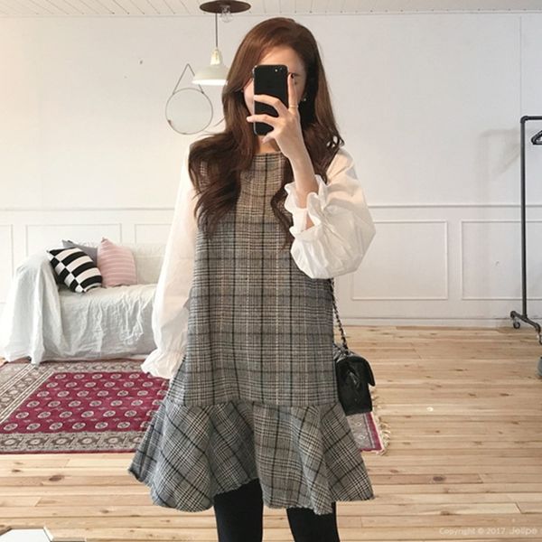 spring female loose casual elegante round neck patchwork panelled palid long puff sleeve ruffles a-line dress 8y293 210510, Black;gray
spring female loose casual elegante round neck patchwork panelled palid long puff sleeve ruffles a-line dress 8y293 210510, Black;gray