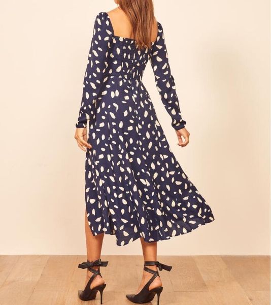 casual dresses retro navy dot print women midi dress woman vintage french square collar chiffon split long sleeve holiday, Black;gray
casual dresses retro navy dot print women midi dress woman vintage french square collar chiffon split long sleeve holiday, Black;gray