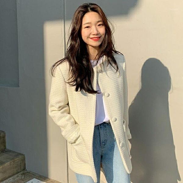 women's wool & blends 2021 spring autumn korean style imitation duffle weave coat female solid color o-neck long sleeve single-breasted, Black
women's wool & blends 2021 spring autumn korean style imitation duffle weave coat female solid color o-neck long sleeve single-breasted, Black