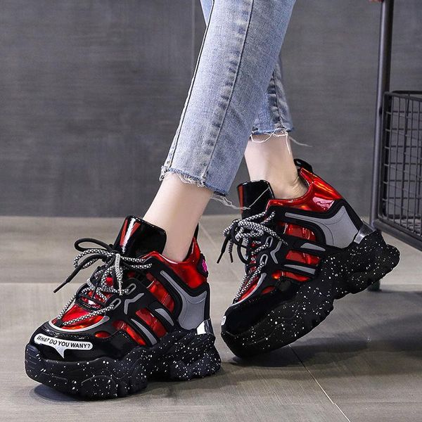 boots colorful patchwork sewing bright laser pu leather paint point platform shoes geared non-slip running designer dad, Black
boots colorful patchwork sewing bright laser pu leather paint point platform shoes geared non-slip running designer dad, Black