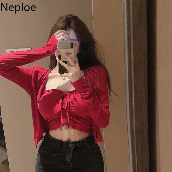neploe women 2 piece sets casual sling crop knitted cropped cardigan drawstring fashion slim bodycon two piece outfits 210422, White
neploe women 2 piece sets casual sling crop knitted cropped cardigan drawstring fashion slim bodycon two piece outfits 210422, White