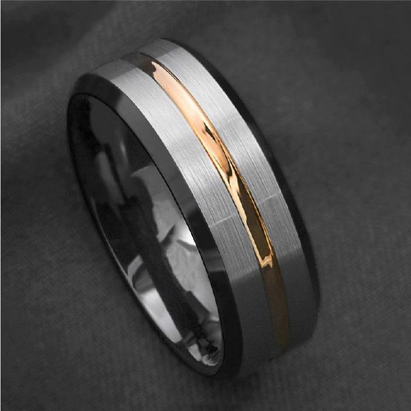 cluster rings trendy male ring 8mm simple design silver color zinc alloy black edge gold striped men's party jewelry, Golden;silver
cluster rings trendy male ring 8mm simple design silver color zinc alloy black edge gold striped men's party jewelry, Golden;silver