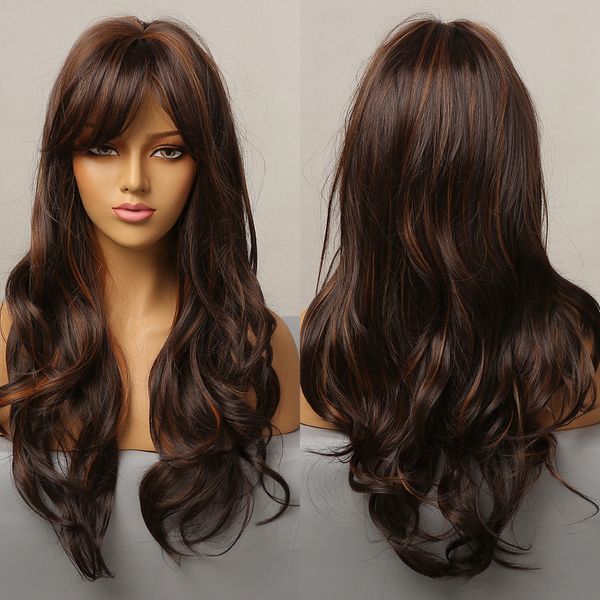 long wave wigs with side bangs for black women ombre dark brown golden highlight synthetic wigs heat resistant cospaly daily use
long wave wigs with side bangs for black women ombre dark brown golden highlight synthetic wigs heat resistant cospaly daily use