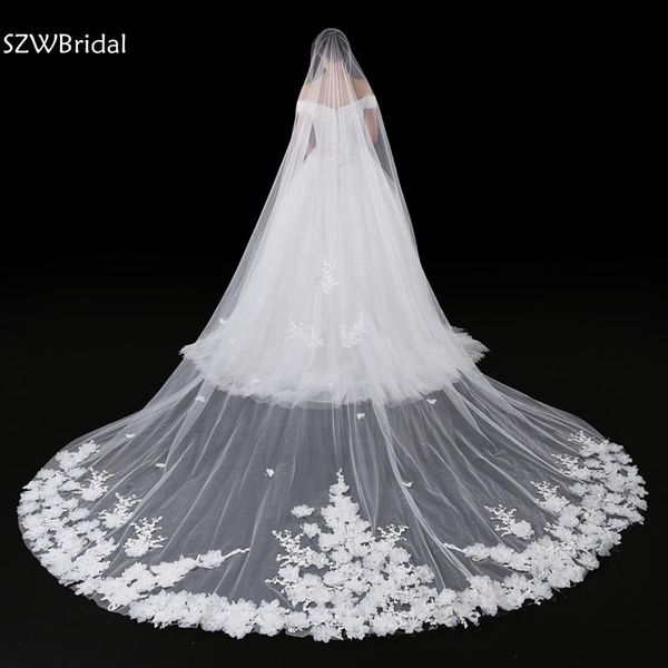 bridal veils arrival ivory 3 meter wedding veil with comb lace appliques casamento velo de novia catedral long, Black
bridal veils arrival ivory 3 meter wedding veil with comb lace appliques casamento velo de novia catedral long, Black
