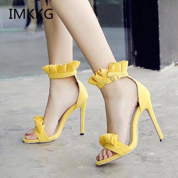 buckle strap high heels sandals women ruffle summer solid fashion thin chaussure femme q070, Black
buckle strap high heels sandals women ruffle summer solid fashion thin chaussure femme q070, Black