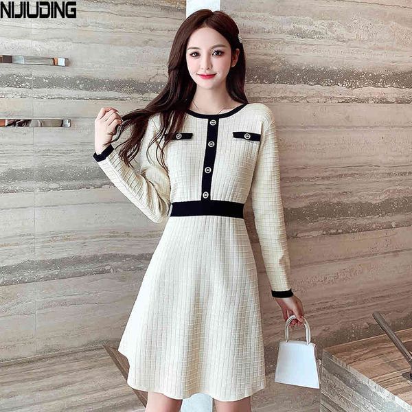 autumn casual patchwork knitting cotton dresses women's single-breasted receive waist o-neck mini dress lady 210514, Black;gray
autumn casual patchwork knitting cotton dresses women's single-breasted receive waist o-neck mini dress lady 210514, Black;gray