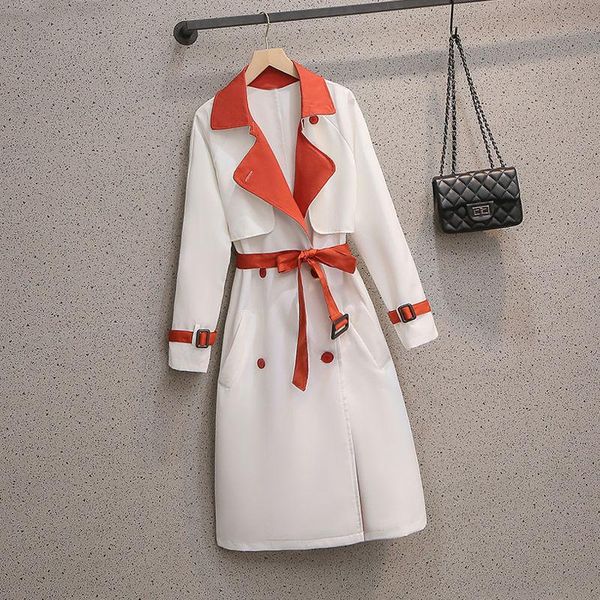 women's trench coats large size color matching windbreaker spring fall loose long overcoat 2021 female fashion thin coat with belt 4xl, Tan;black
women's trench coats large size color matching windbreaker spring fall loose long overcoat 2021 female fashion thin coat with belt 4xl, Tan;black