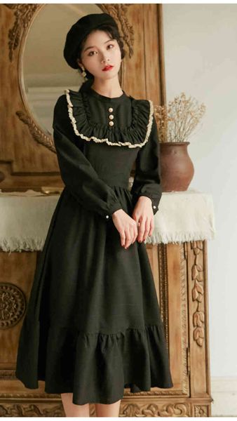 o-neck black a line long-sleeved vintage fashion women's veet lace autumn winter es, Black;gray
o-neck black a line long-sleeved vintage fashion women's veet lace autumn winter es, Black;gray