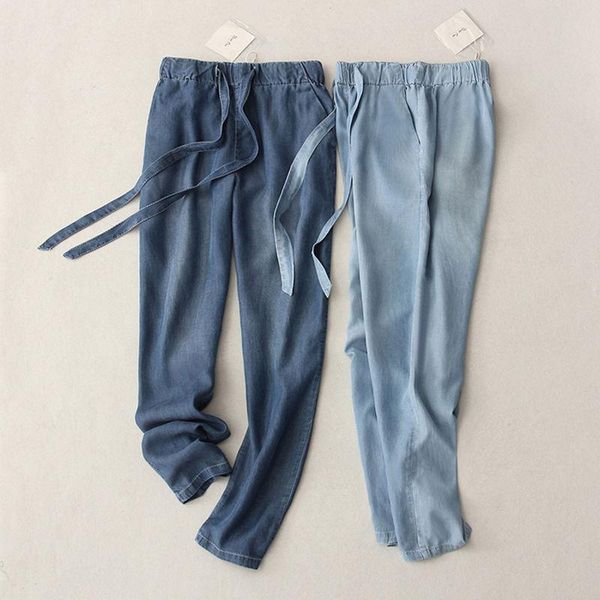 women's jeans plus size summer thin denim pants women lace up casual harem pantalon femme loose long white trousers hk269, Blue
women's jeans plus size summer thin denim pants women lace up casual harem pantalon femme loose long white trousers hk269, Blue