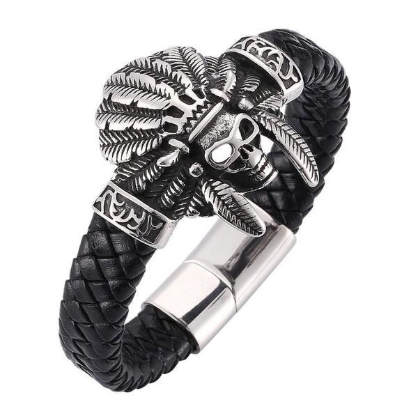 charm bracelets leather bracelet men's titanium steel skull vintage stainless jewelry, Golden;silver
charm bracelets leather bracelet men's titanium steel skull vintage stainless jewelry, Golden;silver