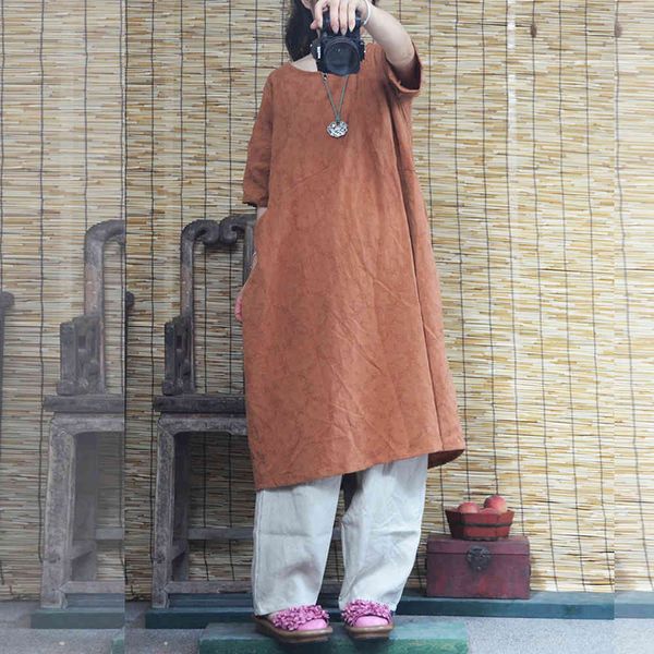 johnature women jacquard vintage dresses o-neck short sleeve solid color robes summer cotton linen female loose dresses 210521, Black;gray
johnature women jacquard vintage dresses o-neck short sleeve solid color robes summer cotton linen female loose dresses 210521, Black;gray