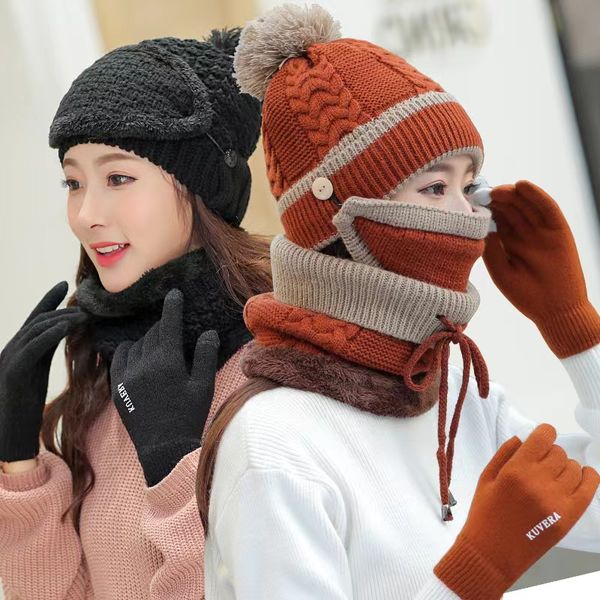 2021 winter woolen hat warm thick knitted hat ladies outdoor suit gloves bib windproof and antie fashion, Blue;gray
2021 winter woolen hat warm thick knitted hat ladies outdoor suit gloves bib windproof and antie fashion, Blue;gray