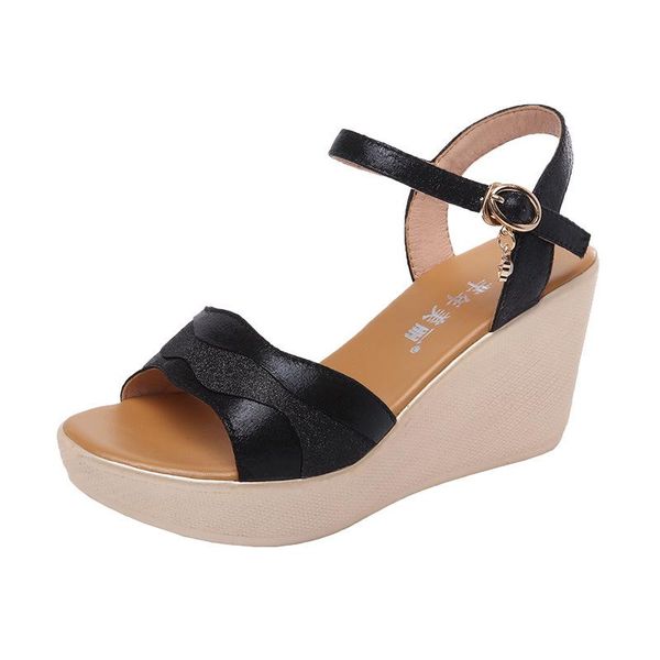dress shoes plus size 32-43 platform wedges sandals women summer 2021 open head satin high heels ladies beach shoe, Black 
dress shoes plus size 32-43 platform wedges sandals women summer 2021 open head satin high heels ladies beach shoe, Black
