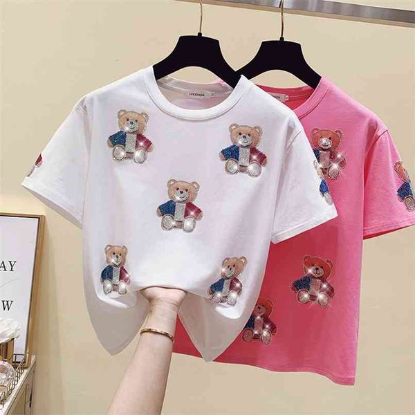 summer cotton woman t-shirt printed diamond tee shirt pink short sleeve tshirt women kawaii clothes 210708, White
summer cotton woman t-shirt printed diamond tee shirt pink short sleeve tshirt women kawaii clothes 210708, White
