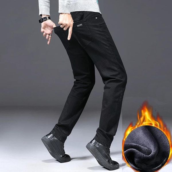 men's jeans 2021 winter plus fleece warm business casual loose straight stretch denim trousers brand male fit pants, Blue
men's jeans 2021 winter plus fleece warm business casual loose straight stretch denim trousers brand male fit pants, Blue