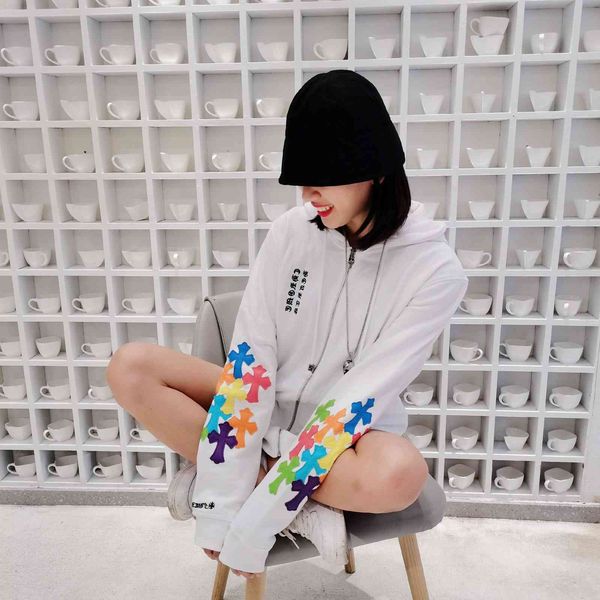 ch2021ss autumn and winter new heavy industry double arm embroidery cross zipper hooded loose sweater coat, Black
ch2021ss autumn and winter new heavy industry double arm embroidery cross zipper hooded loose sweater coat, Black