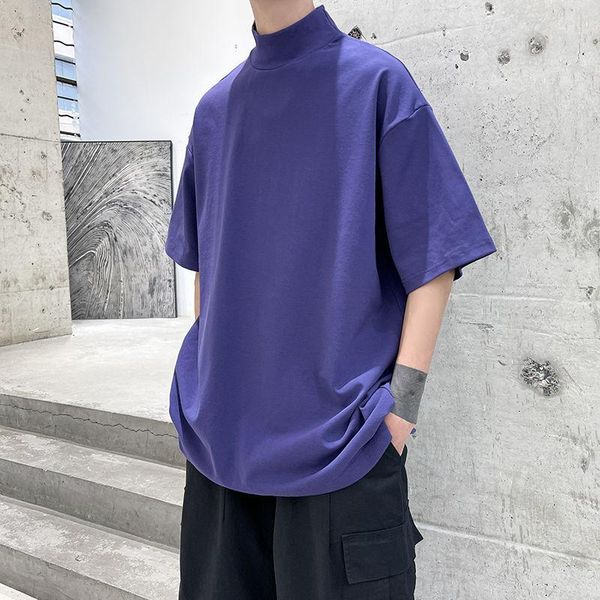men's t-shirts summer short-sleeved t-shirt fashion purple black white casual t shirt men streetwear korean loose collar tshirt mens, White;black
men's t-shirts summer short-sleeved t-shirt fashion purple black white casual t shirt men streetwear korean loose collar tshirt mens, White;black