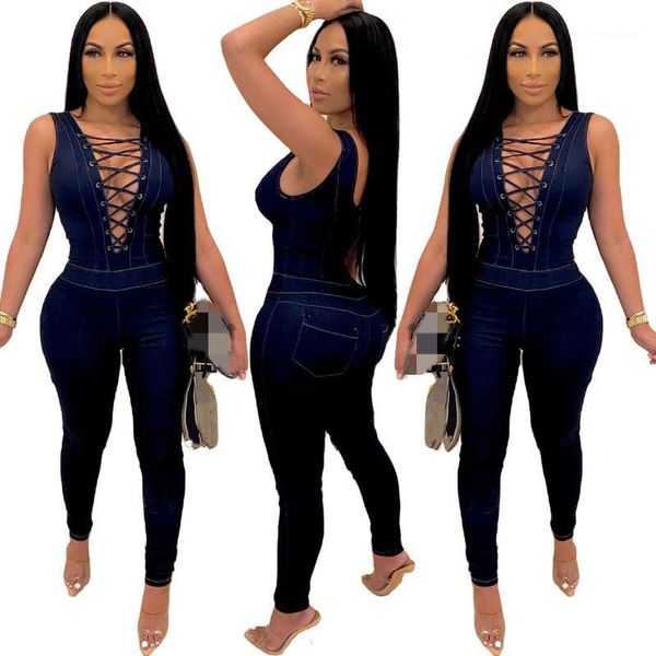 casual women denim jumpsuit sleeveless strings loops pockets back bodysuit high street elastic skinny ladies outdoor wears, Black;white
casual women denim jumpsuit sleeveless strings loops pockets back bodysuit high street elastic skinny ladies outdoor wears, Black;white