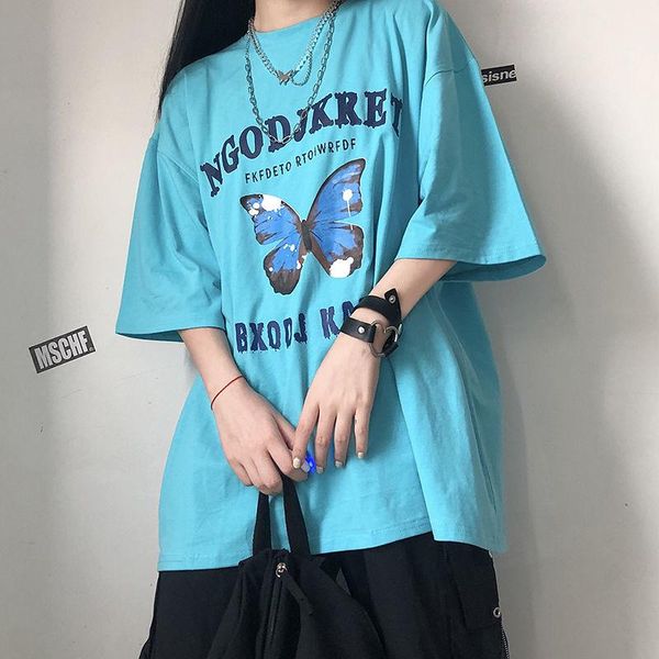 summer butterfly print short sleeve t-shirt korean version loose and versatile harajuku bf style half shirt women's, White
summer butterfly print short sleeve t-shirt korean version loose and versatile harajuku bf style half shirt women's, White