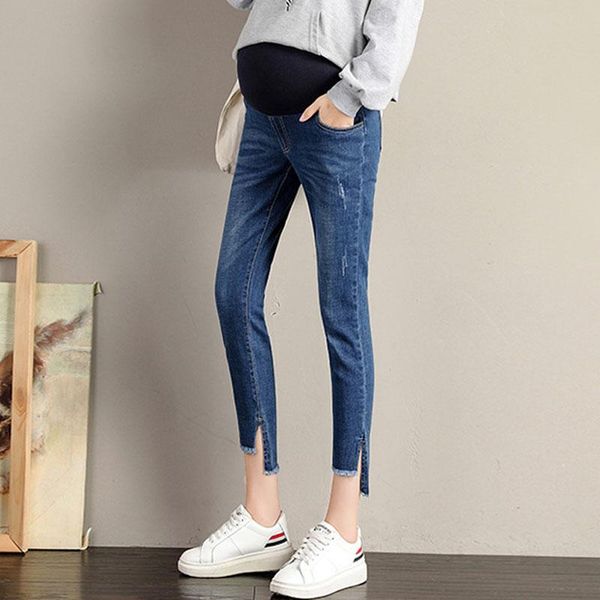 maternity bottoms stretch cropped pants denim jeans clothes for pregnant women washed slim casual high waist pregnancy trousers, White
maternity bottoms stretch cropped pants denim jeans clothes for pregnant women washed slim casual high waist pregnancy trousers, White