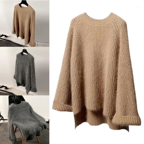 women's sweaters 2021 cashmere sweater women o-neck thick knitted winter for warm fluffy female, White;black 
women's sweaters 2021 cashmere sweater women o-neck thick knitted winter for warm fluffy female, White;black