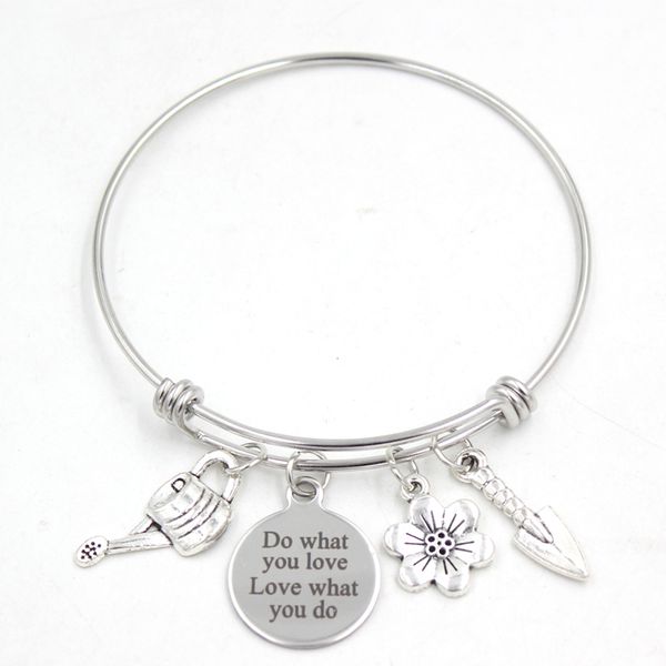 wholesale stainless steel jewelry expandable wire bangle bracelets flower watering pail hand shovel garden charm bracelet women gifts, Golden;silver
wholesale stainless steel jewelry expandable wire bangle bracelets flower watering pail hand shovel garden charm bracelet women gifts, Golden;silver