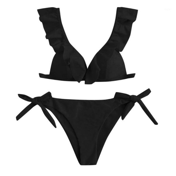 women's swimwear women pure color high waist bikini set two piece swimuit female retro beachewear swimdress brazilian tankini biquini, White;black
women's swimwear women pure color high waist bikini set two piece swimuit female retro beachewear swimdress brazilian tankini biquini, White;black