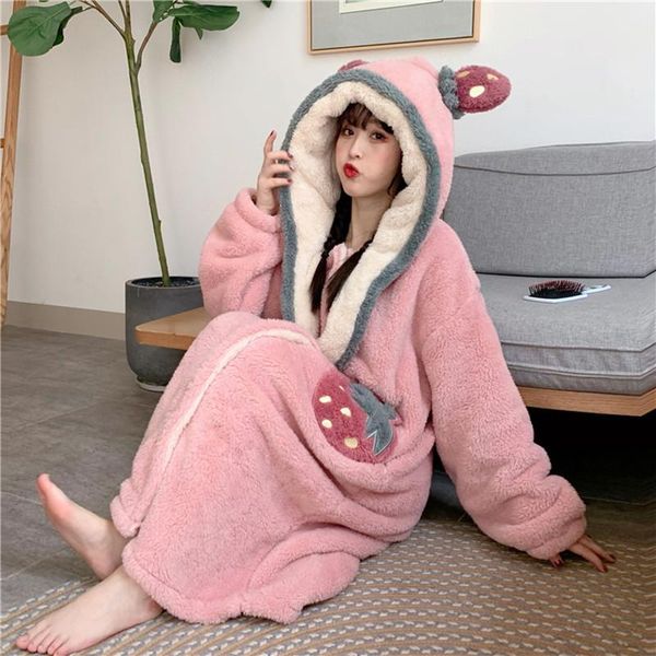 women's sleepwear casual loose robe female thicken warm winter dressing gowns for women flannel velvet home wear bathrobe lady nightwea, Black;red
women's sleepwear casual loose robe female thicken warm winter dressing gowns for women flannel velvet home wear bathrobe lady nightwea, Black;red
