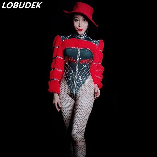 women's jumpsuits & rompers red fur black rhinestones skinny jumpsuit fashion nightclub women singer performance bodysuit party catwalk, Black;white
women's jumpsuits & rompers red fur black rhinestones skinny jumpsuit fashion nightclub women singer performance bodysuit party catwalk, Black;white