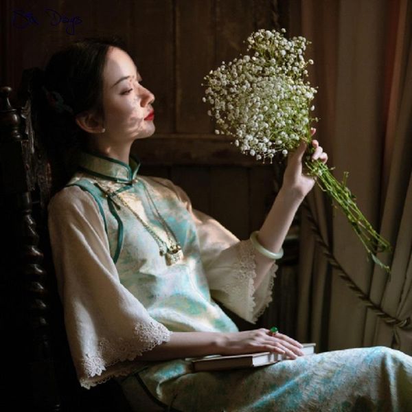 vintage chinese dress elegant women modern cheongsam young qipao spring long girl birthday party mujer vestidos green ethnic clothing, Red
vintage chinese dress elegant women modern cheongsam young qipao spring long girl birthday party mujer vestidos green ethnic clothing, Red