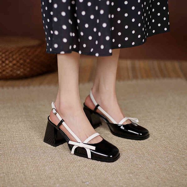 heel baotou sandals women's thick fairy style new summer leather college students' one line french high heels yw, Black
heel baotou sandals women's thick fairy style new summer leather college students' one line french high heels yw, Black