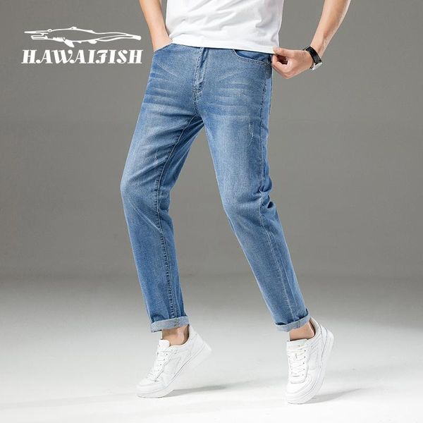 men's jeans mens summer thin slim stretch all-match light-colored nine-point pants skinny, Blue 
men's jeans mens summer thin slim stretch all-match light-colored nine-point pants skinny, Blue