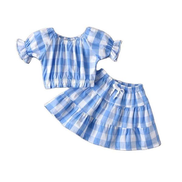 clothing sets 1-6 years summer kids baby girls clothes puff short sleeve plaid print + skirt infant 2pcs outfit, White
clothing sets 1-6 years summer kids baby girls clothes puff short sleeve plaid print + skirt infant 2pcs outfit, White