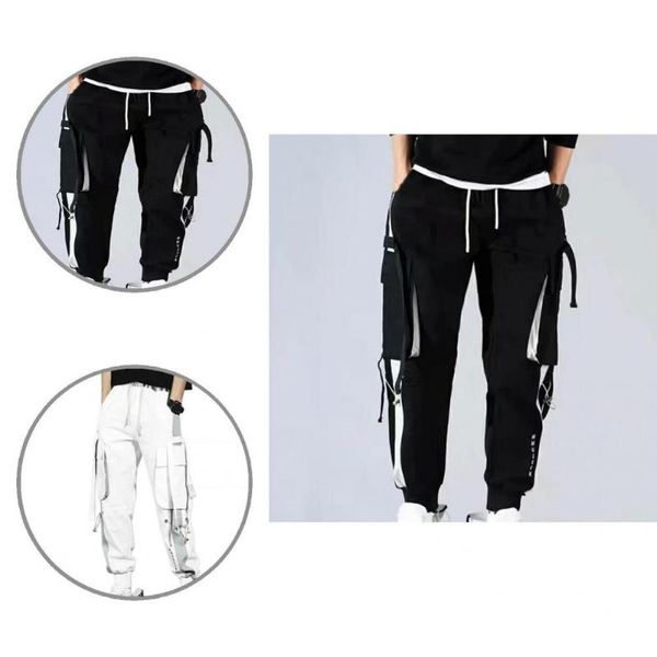 men's pants chic men cargo strap design streetwear autumn hip-hop style winter trousers, Black
men's pants chic men cargo strap design streetwear autumn hip-hop style winter trousers, Black