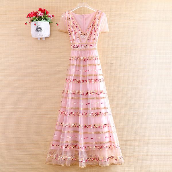 dress high-end summer women long dresses embroidery elegant lady slim a-line party embroidered mesh dress s-xxl, Black;gray
dress high-end summer women long dresses embroidery elegant lady slim a-line party embroidered mesh dress s-xxl, Black;gray