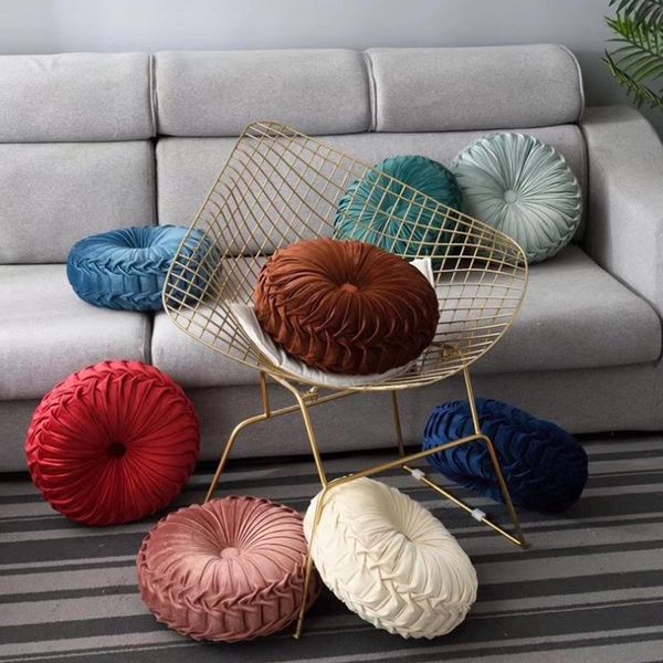 cushion/decorative pillow 15 colors 38cm ins luxury style pumpkin round seat cushion/back cushion sofa handmade pleated velvet for home chai
cushion/decorative pillow 15 colors 38cm ins luxury style pumpkin round seat cushion/back cushion sofa handmade pleated velvet for home chai